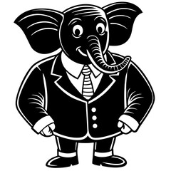 Minimalist Elephant SVG Icon – Wildlife Silhouette Vector for Logo or Decor