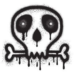 Spray Painted Graffiti skull icons in different styles.