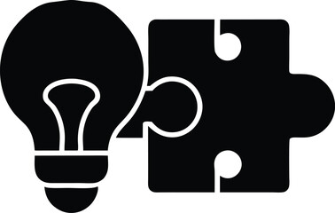 puzzle lightbulb vector icon.