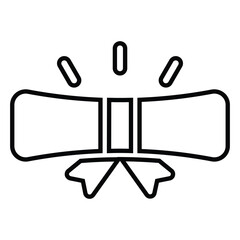 diploma line icon design. diploma thin black outline symbol vector illustration. editable stroke icon on transparent background.