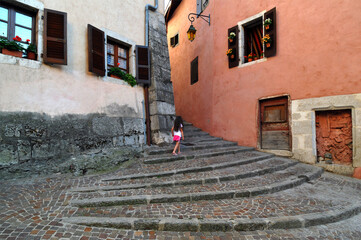 Annecy, Auvergne-Rhône-Alpes, France, Europe - historic part of the city, charming street scene,...