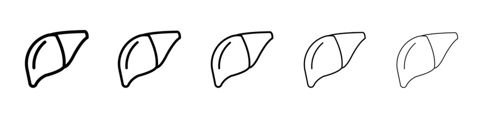 liver icon flat illustration set logo