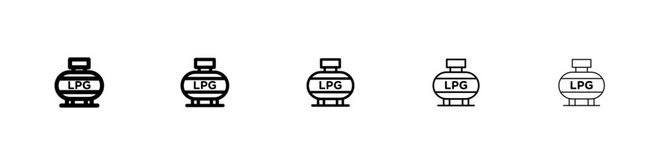 LPG icon flat illustration set logo