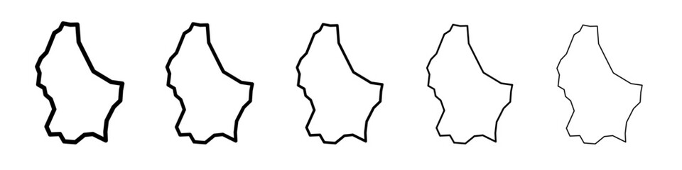 Luxembourg country map icon flat illustration set logo