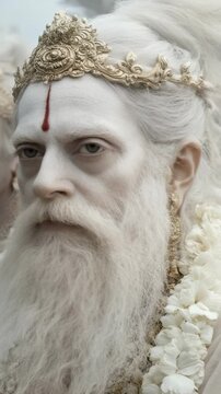 Divine origin figure: Brahma temple symbol, cosmic wisdom, sacred presence, spiritual force, ancient scripture, eternal flame, celestial realm, universal order, holy truth, mystic form, deity power