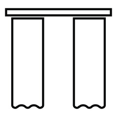 Drapes line icon design. Drapes thin black outline symbol vector illustration. editable stroke icon on transparent background.