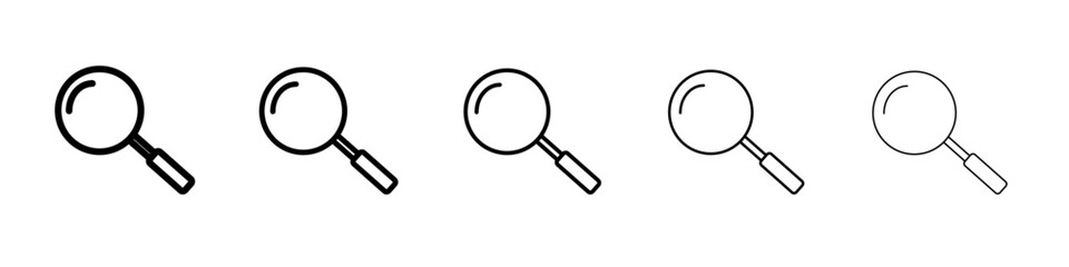 Magnifying glass icon flat illustration set logo