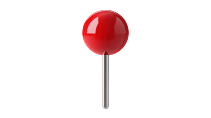Title: Red Push Pin 3D Illustration Isolated on Clean White Background