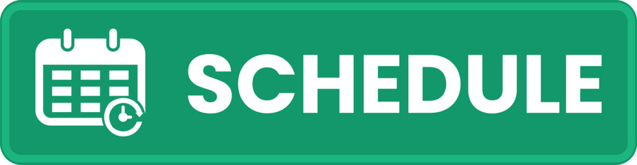 Schedule button with calendar and clock icon for business, appointment booking, or productivity applications.