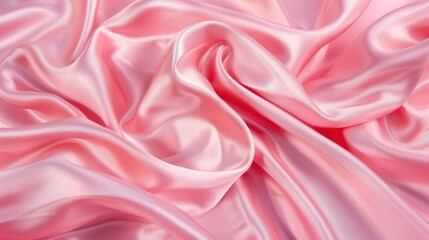 Soft, flowing pink satin fabric