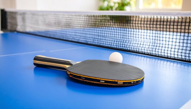 raket dan bola tenis meja