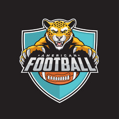 american football club logo jaguar vector illustration design