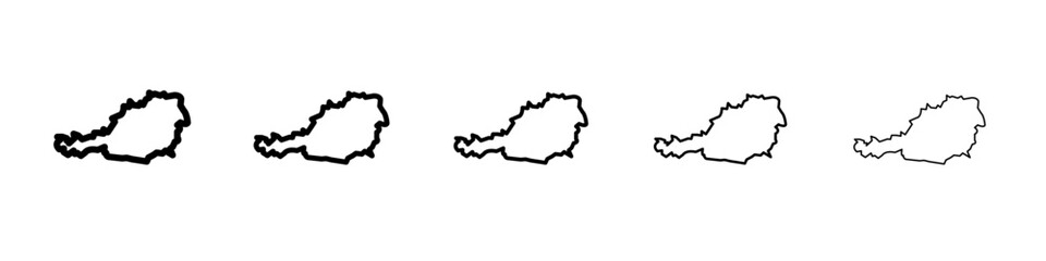 map of Austria icon flat illustration set logo