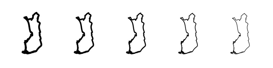 map of Finland icon flat illustration set logo