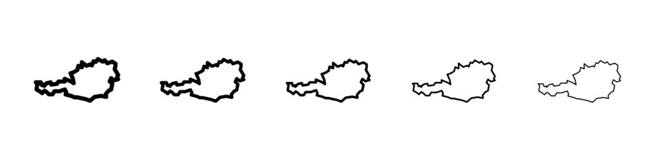 map of Austria icon flat illustration set logo