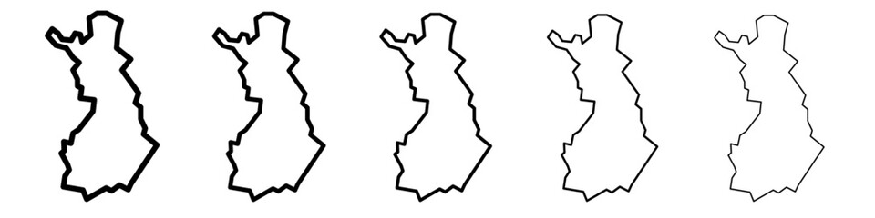 map of Finland icon flat illustration set logo