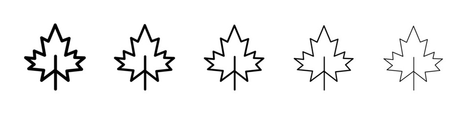 Maple leaf icon flat illustration set logo
