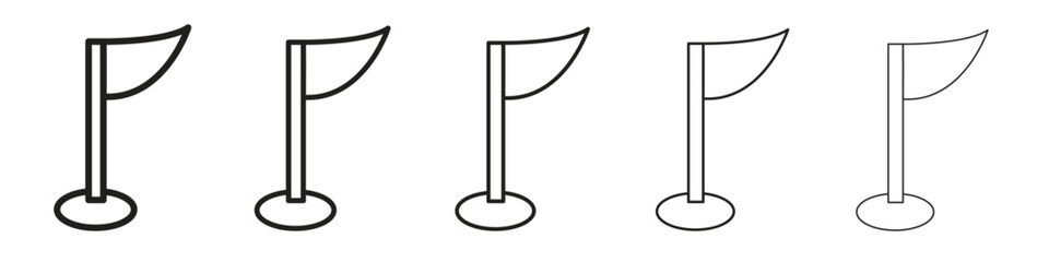 Map pin icon flat illustration set logo