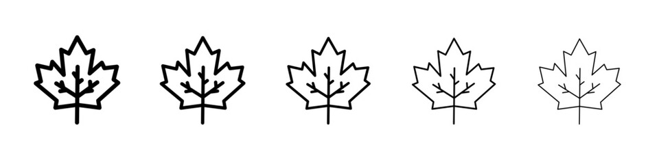 Maple leaf icon flat illustration set logo