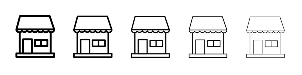 Marketplace icon flat illustration set logo