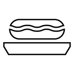 Eclair line icon design. Eclair thin black outline symbol vector illustration. editable stroke icon on transparent background.