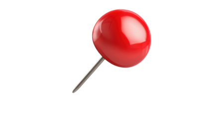 Title: Red Push Pin 3D Illustration Isolated on Clean White Background