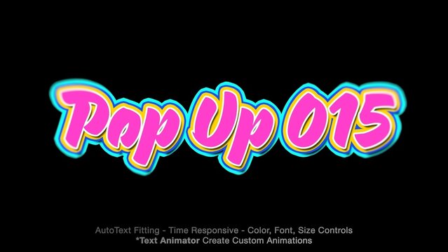 Pop Up Text Overlay (15) Editable Animation, Color & Font | Easy Animator Controls to Create Custom Text Animations