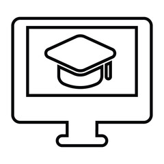 e-learning line icon design. e-learning thin black outline symbol vector illustration. editable stroke icon on transparent background.