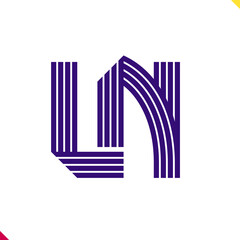 Parallel line monogram initial logo, combination of letter L and N. Best for name abbreviation.