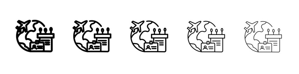 MICE tourism icon flat illustration set logo