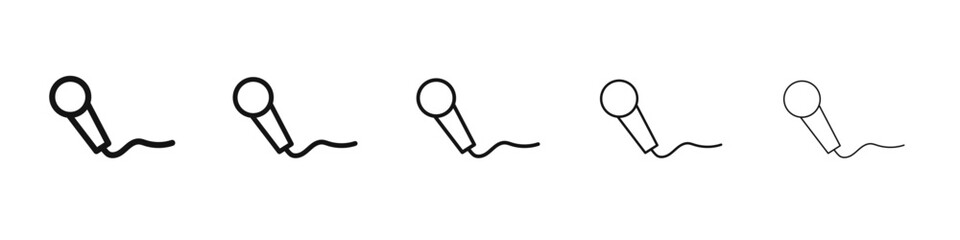 Microphone icon flat illustration set logo