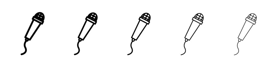 Microphone icon flat illustration set logo