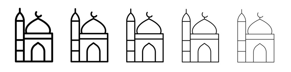 Mosque icon flat illustration set logo