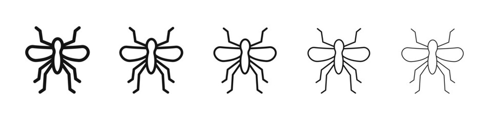 Mosquito icon flat illustration set logo