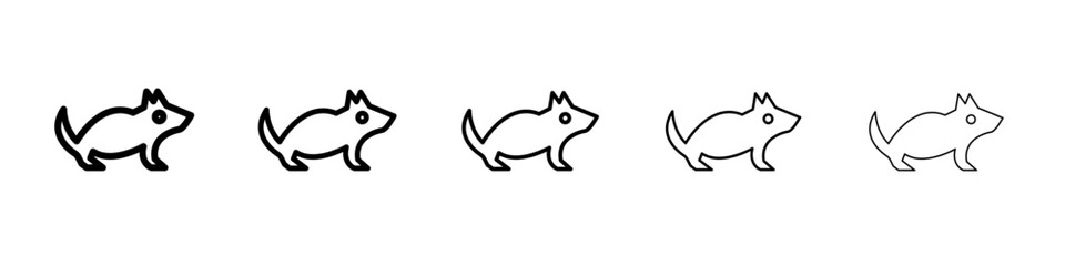 Mouse animal icon flat illustration set logo