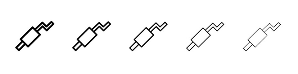 Muffler icon flat illustration set logo