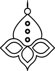 Classic Indian decorative bindi icon in line art