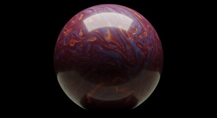 Abstract Cosmic Egg: A 3D Render of a Marbled Orb