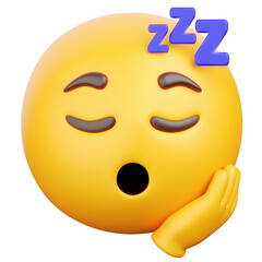 3D Render of Sleeping Emoji