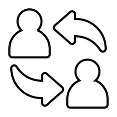 Exchange line icon design. Exchange thin black outline symbol vector illustration. editable stroke icon on transparent background.