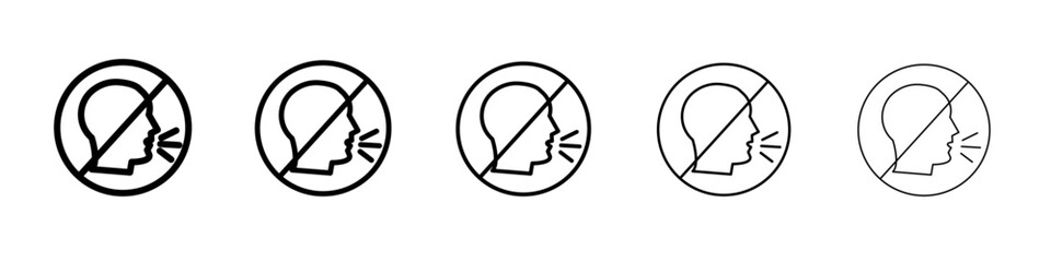 No Cough icon flat illustration set logo