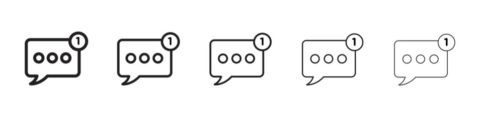 Notification icon flat illustration set logo