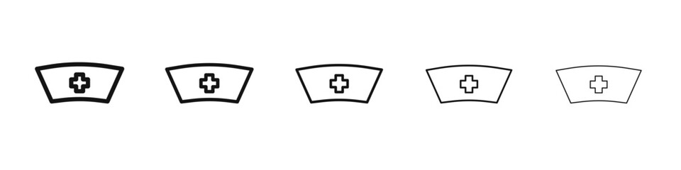 Obraz premium Nurse icon flat illustration set logo