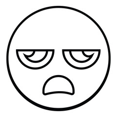 Obraz premium Expressionless line icon design. Expressionless thin black outline symbol vector illustration. editable stroke icon on transparent background.