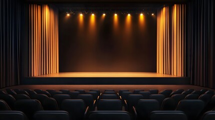 Roll-up banner mockup on stage