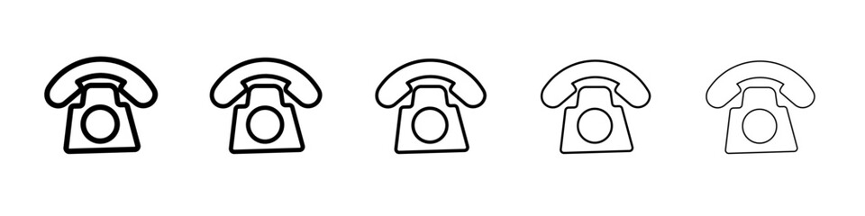 old phone icon flat illustration set logo