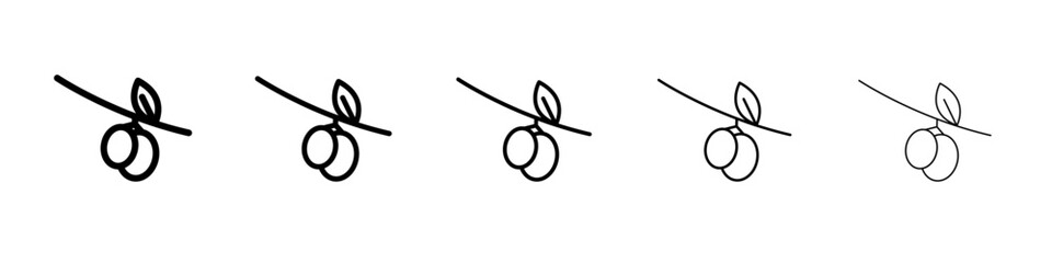 Olive icon flat illustration set logo