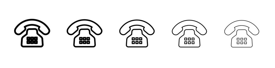 old phone icon flat illustration set logo