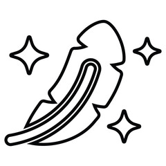 Feather line icon design. Feather thin black outline symbol vector illustration. editable stroke icon on transparent background.