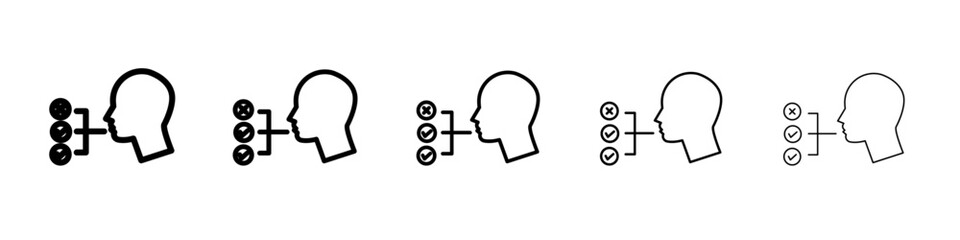 Oral survey icon flat illustration set logo